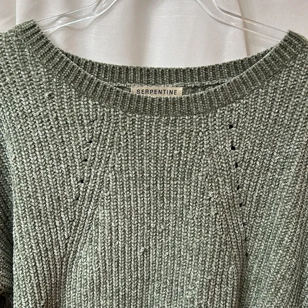Serpentine Knit‎ Sweater Size Large Green - Image 11