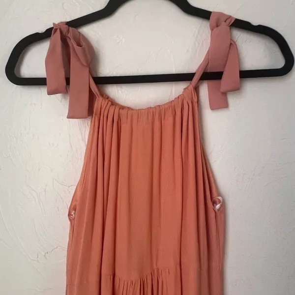 NWT Lulu’s peach tie strap maxi dress size S - Image 2