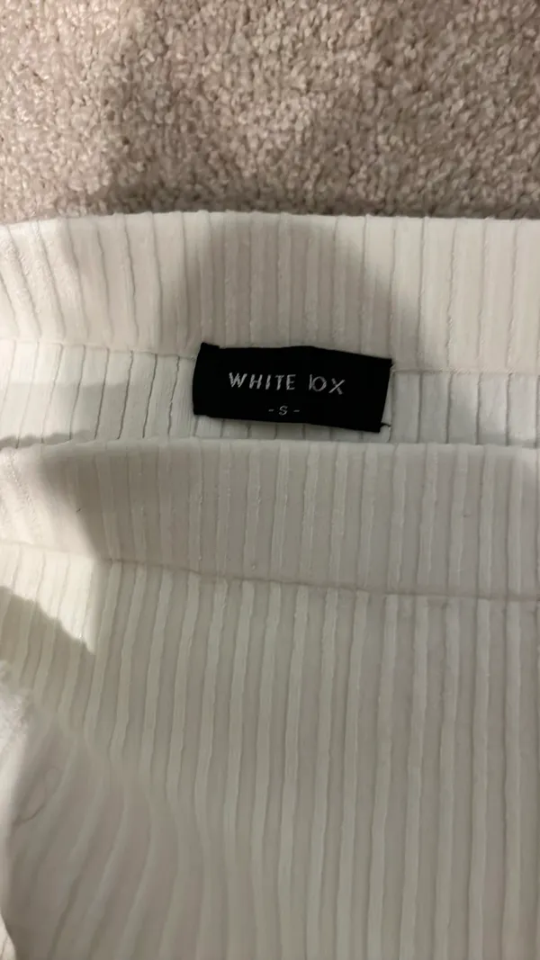 White Fox Boutique Fair And Square Knit Bustier Slow Jams Knit Mini Skirt Off-White Set - Image 10