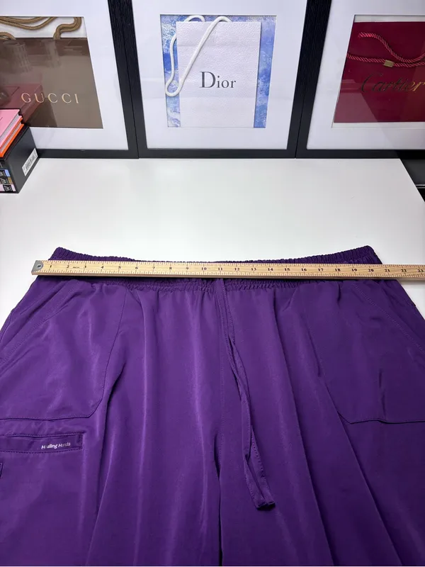 Healing Hands HH Works Women’s Renee Jogger Purple Scrub Pants EUC Size 2X - Image 7