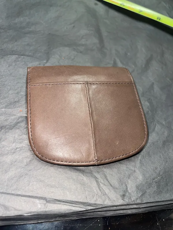 Brown Leather Snap Coin Pouch - Image 3