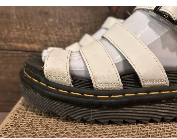 Dr. Martens Doc Blaire Sandals Womens Size 6 White Leather Strappy Gladiator - Image 2