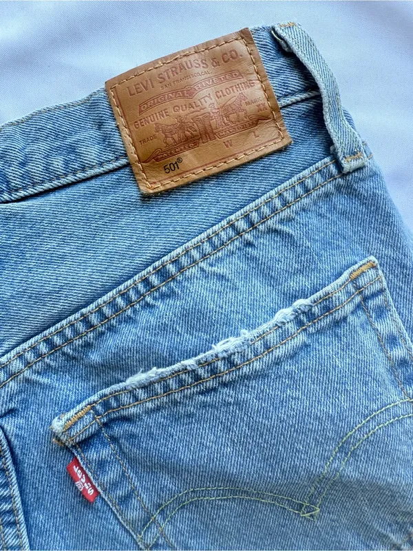 Levi’s 501 Original Denim Distressed Button Fly Shorts in Quiet Riot Size 27 - Image 8
