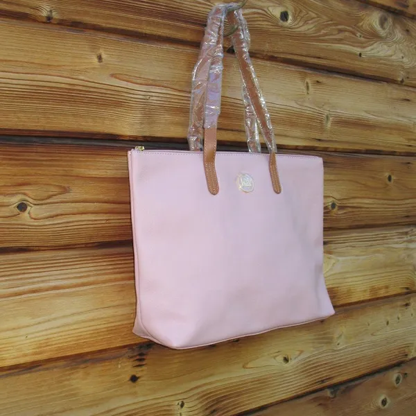 Joy Mangano Pink Leather Tote Bag Pink - Image 2