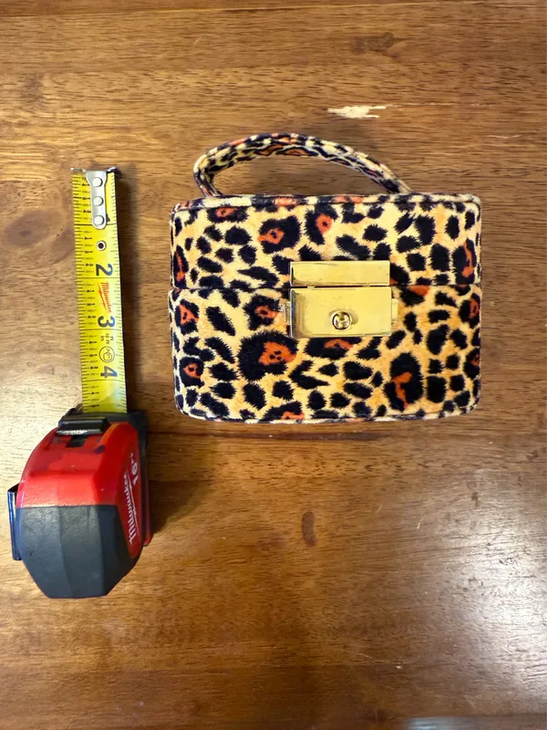Susan Faris Animal Print Faux Fur Mirror Jewelry Case - Image 8