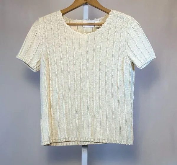 Liz Claiborne Cream Crew Neck Sweater - Image 2