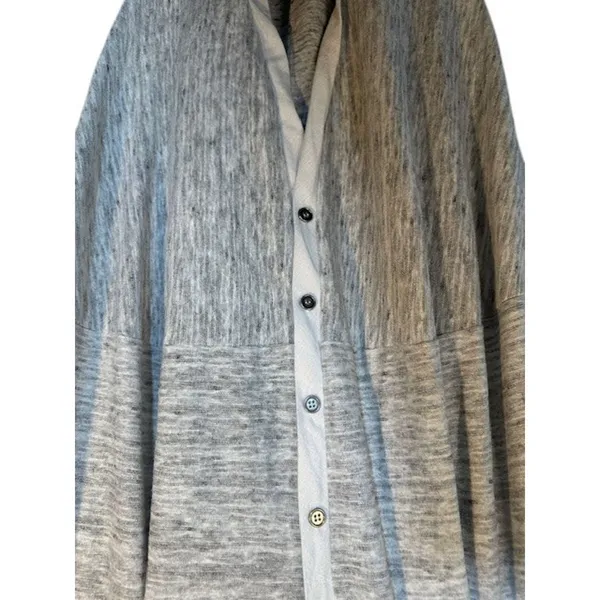 STCL by Anthropologie Women’s Gray White Short Sleeve Button Down Jacket Sz Med - Image 5