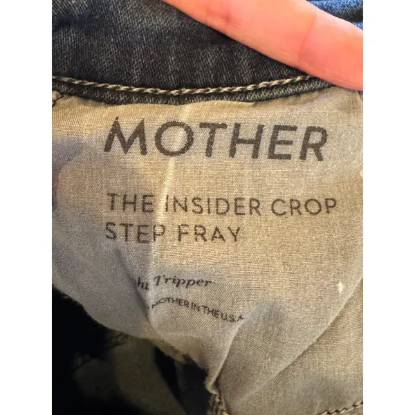 Mother Jeans Women 26 Blue Denim‎ Night Tripper The Insider Crop Fray Streetwear - Image 9