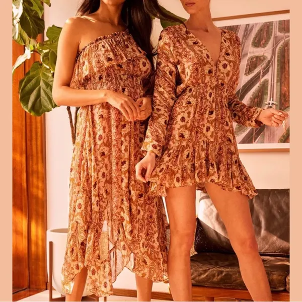 misa los angeles chiara v-neck ruffle floral print mini dress - Image 7