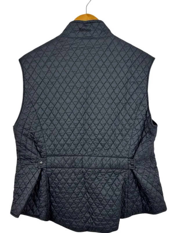 Barbour Navy Quilted Gilet Vest Size 14 Flyweight Diamond Quilt Tailored Class - Image 8
