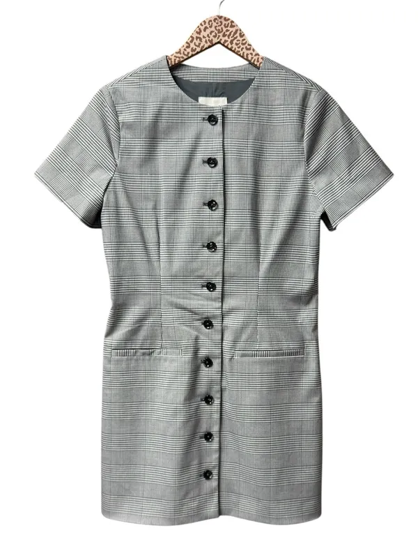 Abercrombie & Fitch A&F Mara Short-Sleeve Vest Mini Dress Plaid Grey Gray Small - Image 2