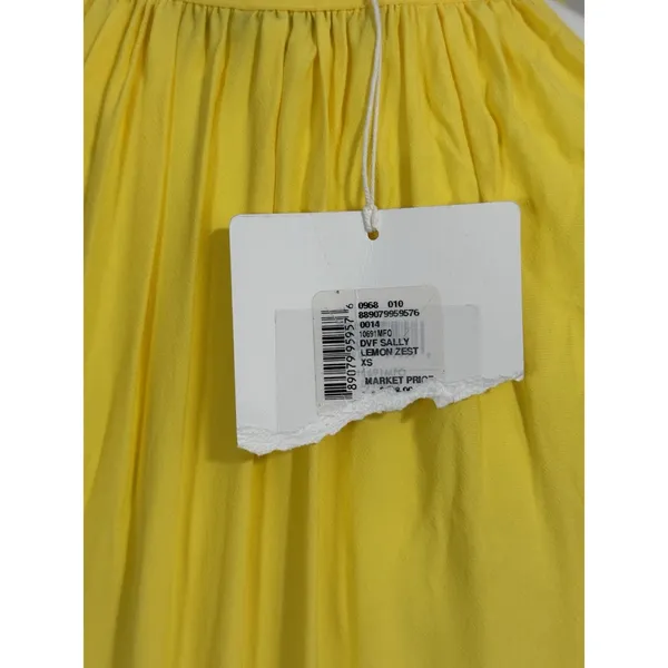 Diane von Furstenberg Women XS Sally Dress Yellow Lemon Zest Maxi Drawstring NWT - Image 8