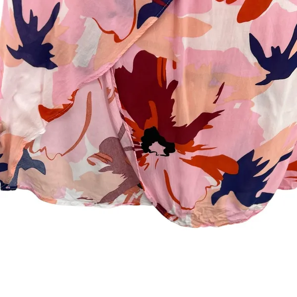 Le Salty Label Skirt Midi Knotted‎ Wrap Floral Print Pink Size Small - Image 6