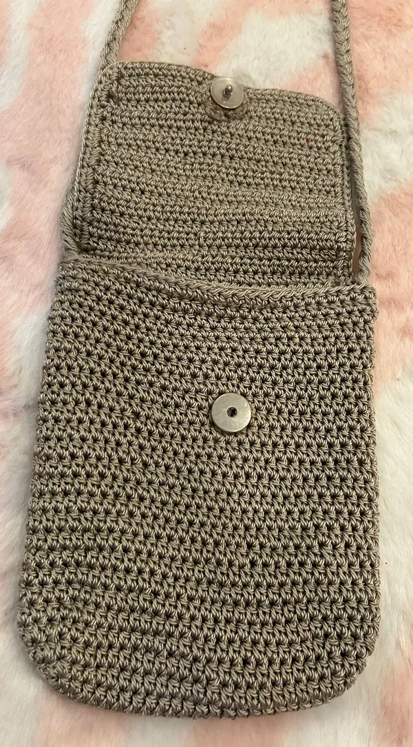 Crochet Knit Bag Brown - Image 5