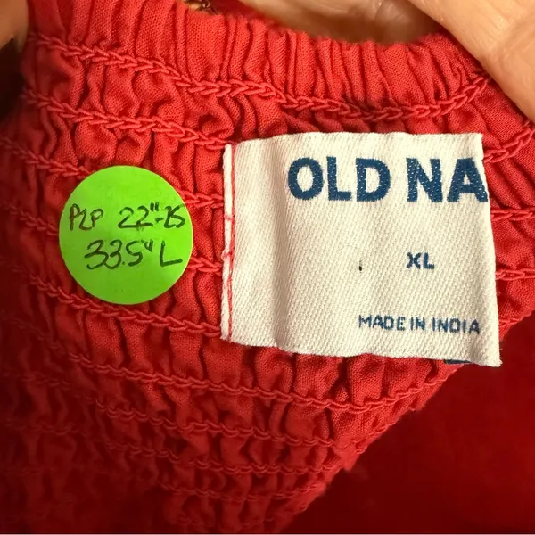 Old Navy Red Embroidered Eyelet Dress Size XL with pockets - Image 6