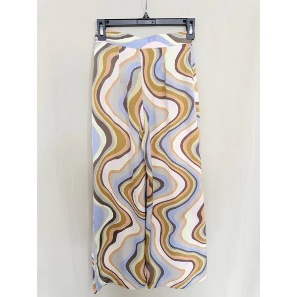 Urban Outfitters Wide Leg Pants Womens XS Multicolor Psychedelic Swirl Retro 70s - Image 6