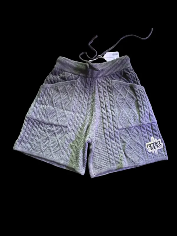 🆕 RETROVERT Gradient knit Cable knit shorts Gray - Image 3