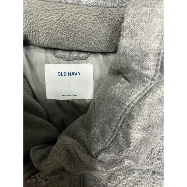 Old Navy Womens Large Gray Puffer Vest Full Zip Quilted Winter Layering Vest - Image 3