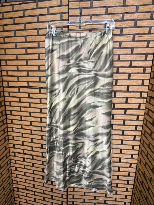 See You Monday Green Zebra Print Midi Skirt Size Large - Image 2
