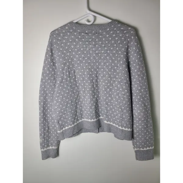 Old Navy W XL Soft Grey Polka Dot Button Cardigan Sweater Indie Cozy Grandmacore - Image 3