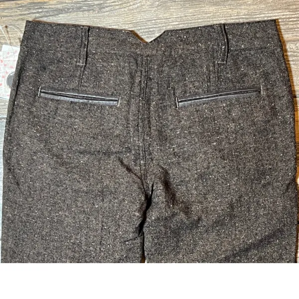 NWT Free People Wool Blend Tweed‎ Trousers Brown Black Size 0 Crop Career Capri - Image 11