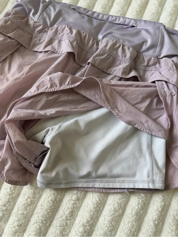 Fabletics Lavender Athletic Fold-Over Waist Shorts - Image 8