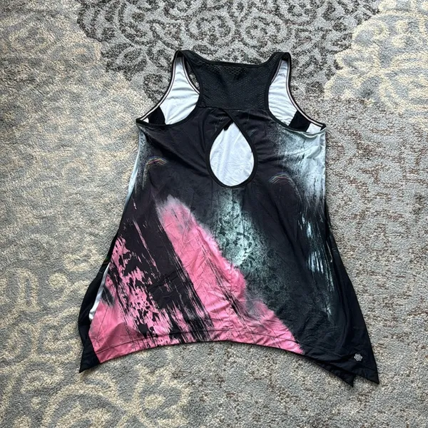 Nanette Lepore Highland Workout Tank Black Pink Large - Image 5