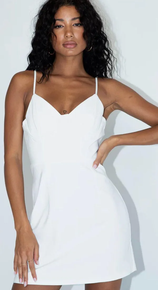 Princess Polly White Novella Mini Dress - Image 2
