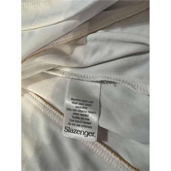 Slazenger White Short-Sleeve Polo with Yellow Piping - Image 9