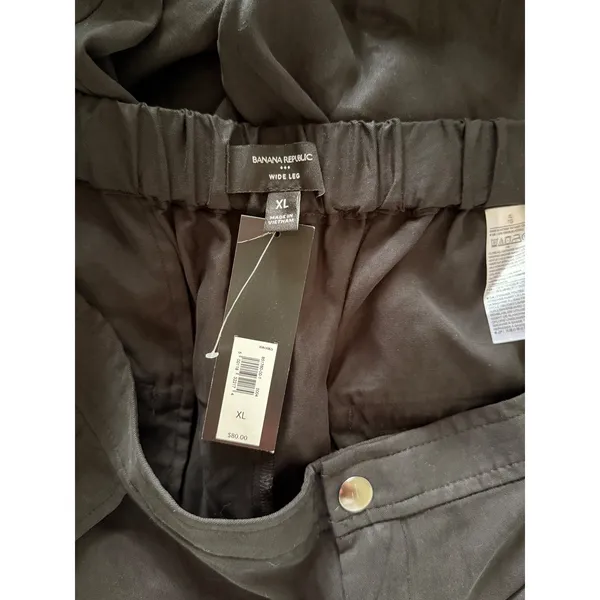 Banana Republic Tencel Wide Leg Pants Mid Rise Pleated Office Siren Trouser XL - Image 9