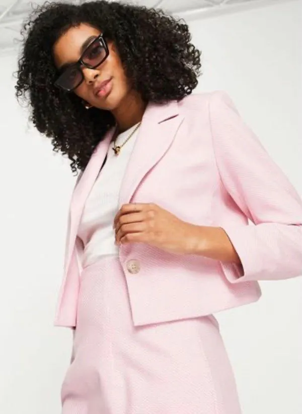 Zara NWT  Textured pink Crop Blazer. - Image 4