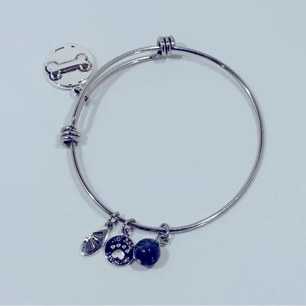 Shine I Love My Dog Silver Tone Stainless Steel Charm Bangle Bracelet Neutral - Image 9