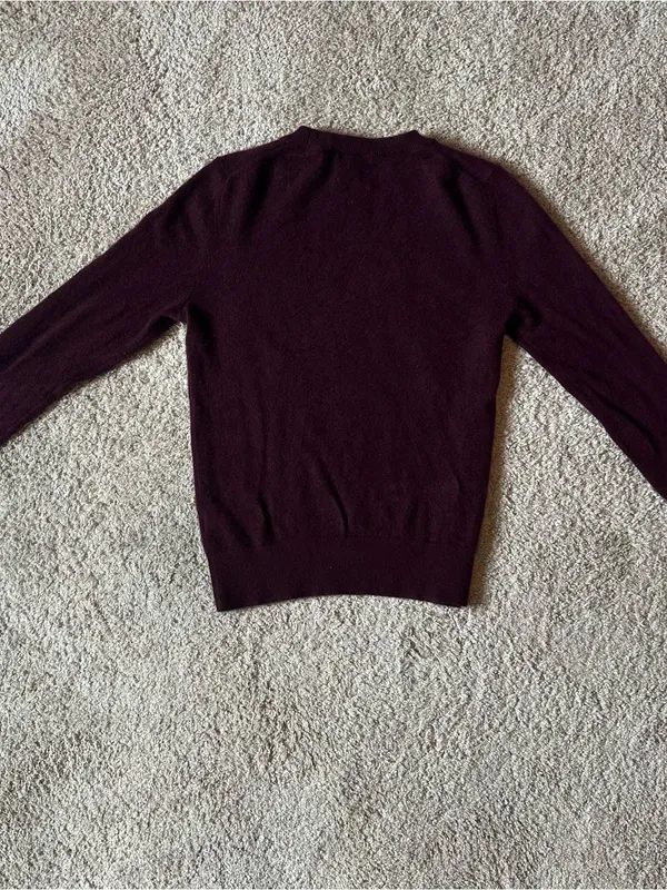 Quince Super Luxe Baby Cashmere Crewneck Sweater - Burgundy - Image 3