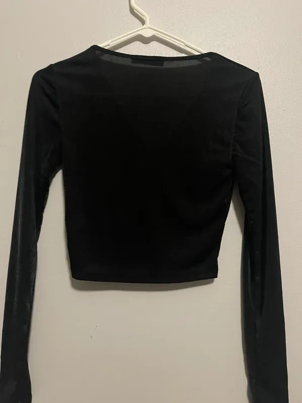 Saints long sleeve mesh top Black - Image 2