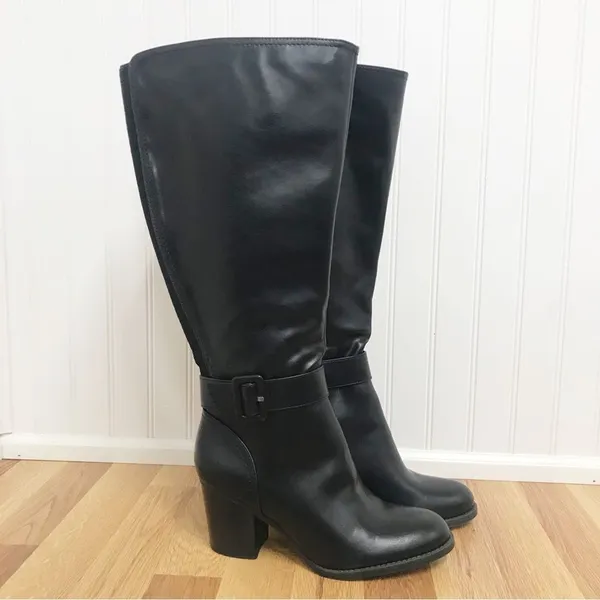 SOUL Naturalizer Black‎ Wide Calf Chunky Heel Boot Knee High Size 6.5 New - Image 2