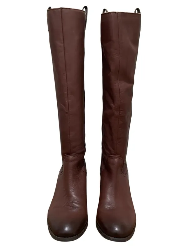 Arturo Chiang Leather Knee High Block Heel Riding Boots Brown Women’s Size 7.5 - Image 4