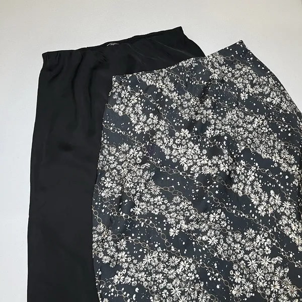 Bundle‎ Of Two Victoria’s Secret Satin Skirts Size XS Black Solid Floral Print - Image 2