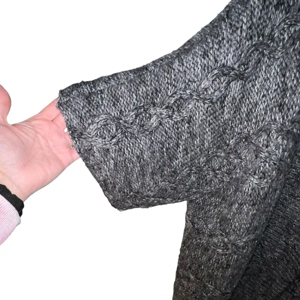 Ana A New Approach Dark Grey Shrug Sweater Short Sleeve‎ Knit Open Front L/XL - Image 3