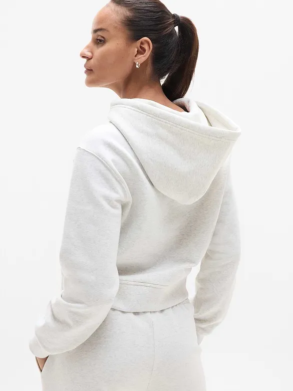 Athleta Forever Fleece Full Zip Sweatshirt Fog Grey Heather - Image 2