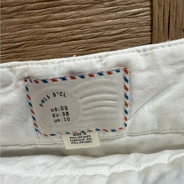 Anthropologie Post Mark White Eyelet Skirt Size Small Minimalist Coquette Girl - Image 3