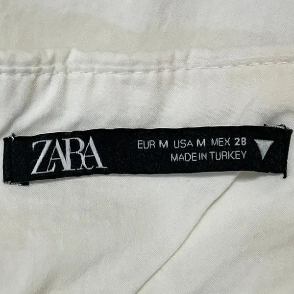 Zara Women's White Strapless Tube Bandeau Button Up Peplum Blouse Top Size M - Image 4