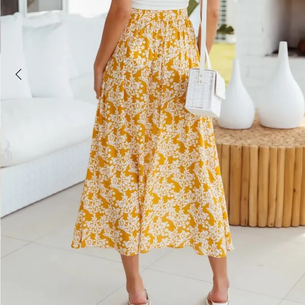 Hello Molly Signature Signed Copy midi Skirt Mustard - Image 3