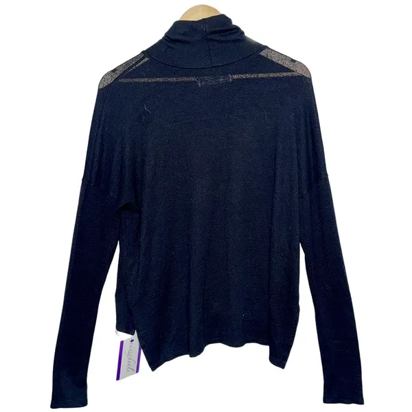 Abercrombie & Fitch Black Sheer Long Sleeve Mock Neck Turtleneck Sweater Size M - Image 2