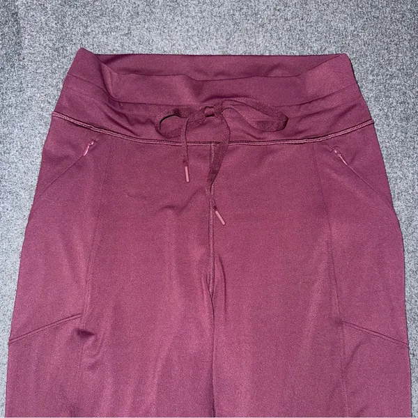 PINK Victoria’s Secret Relay Knit Jogger Pants Burgundy Athletic Lounge Sz Large - Image 4