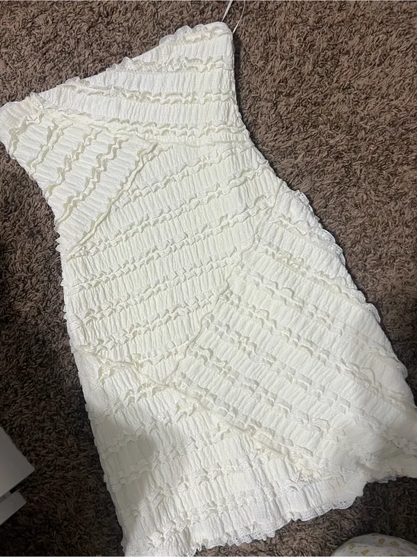 Altar'd State Cream Strapless Smocked Mini Dress - Image 2
