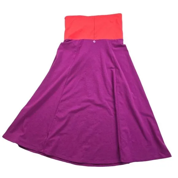Prana Red Magenta Color‎ Block Solana Strapless Dress Convertible Skirt Small - Image 4