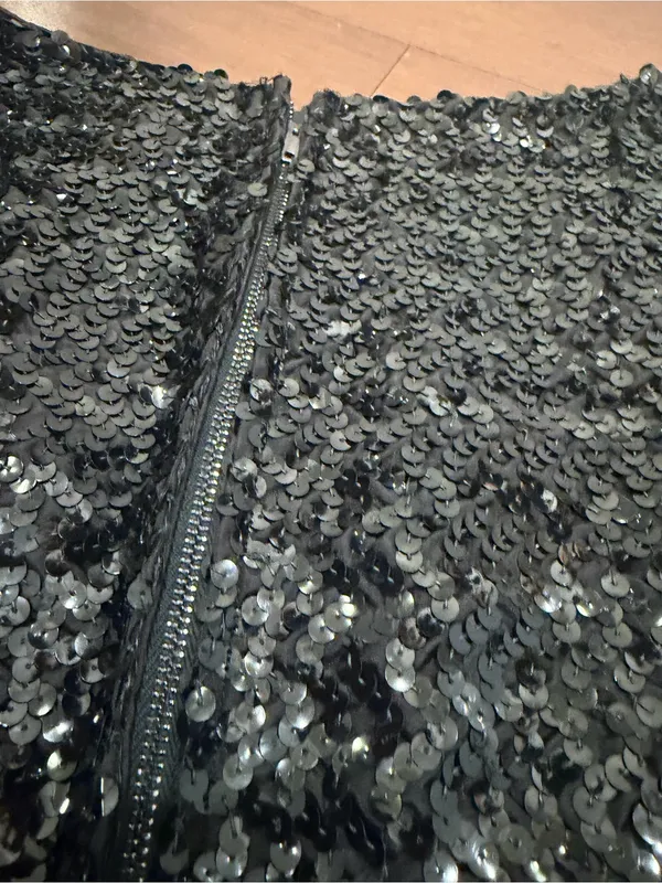 Vintage Black Sequin Sleeveless Top Size XS - Image 7