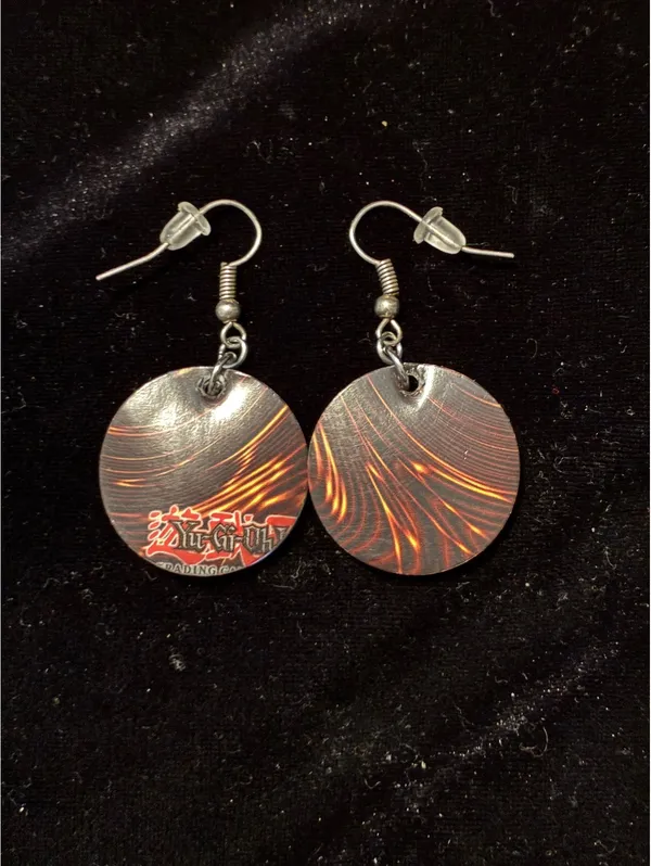 Yu-Gi-Oh Card Resin Dangle Earrings, Glittery TCG Spellcaster Novelty Jewelry - Image 2