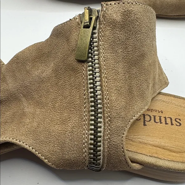 Sundance Italian Leather Suede Open Toe Mules Brown Vero Cuoio Size 40 (9–9.5) - Image 5