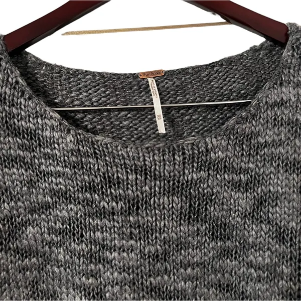 FREE PEOPLE Gray Fair Isle Sweater Pullover Top - Image 3